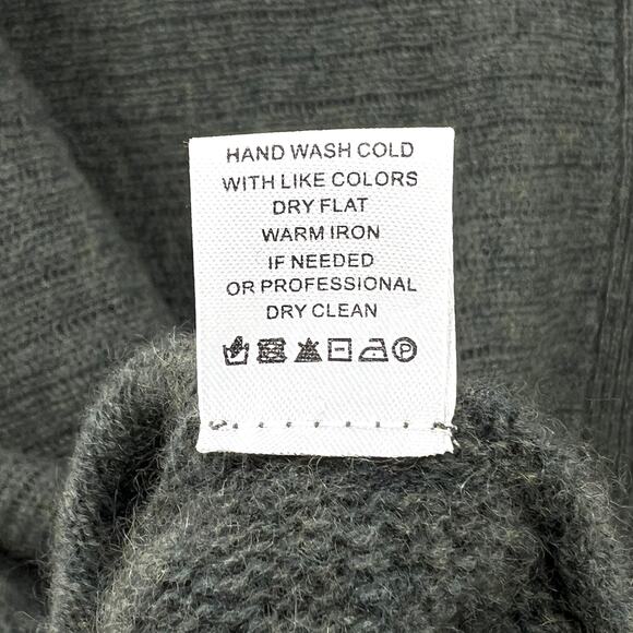 SUBTLE LUXURY Cashmere Reversible Sweater Small Medium Green  Cardigan V neck - Picture 9 of 11